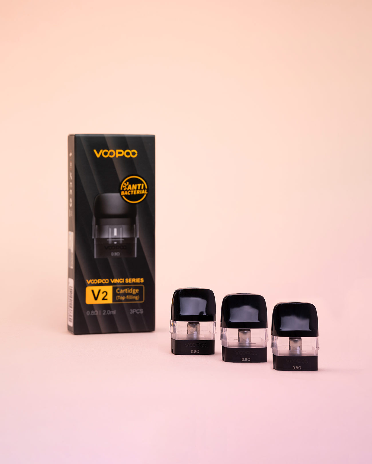 Pack de 3 cartouches 0,8 ohm tirage semi aérien compatibles avec les pods Vinci Q, Vinci SE et Drag Nano 2 de chez Voopoo.
