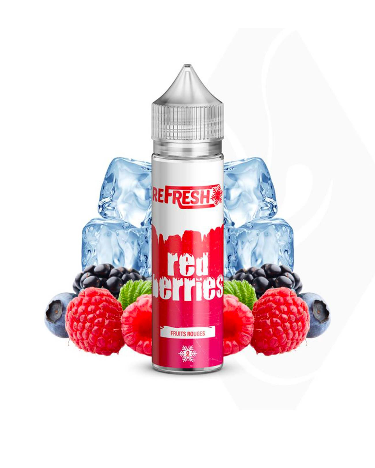 E-liquide grand format pour vapote Refresh Red Berries saveur fruits rouges, fraise, framboise et mûre
