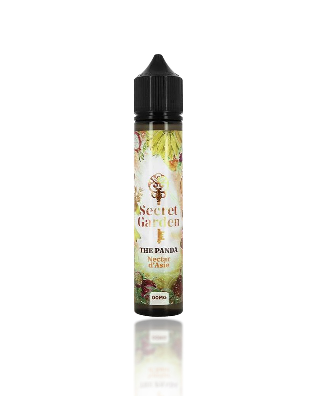 E-liquide 50 ml pour cigarette électronique Secret Garden The Panda parfum frais mangue, fruit de la passion et banane