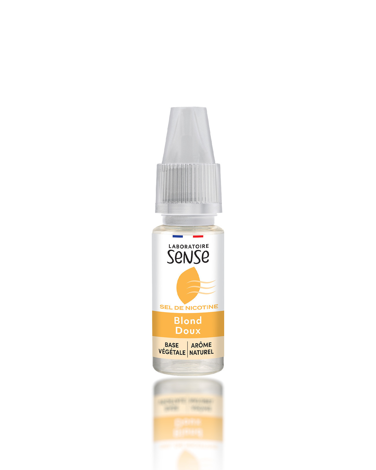 E-liquide Laboratoire Sense 10 ml aux sels de nicotine pour cigarette électronique parfum tabac blond doux nouveau packaging