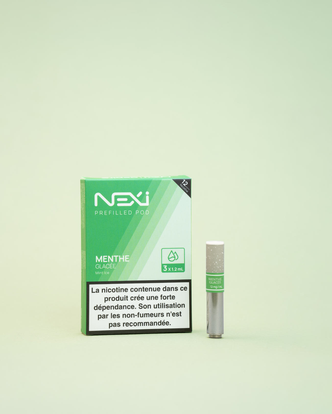 Cartouche préremplie pour pod e-cigarette Aspire Nexi One saveur Menthe Glacée
