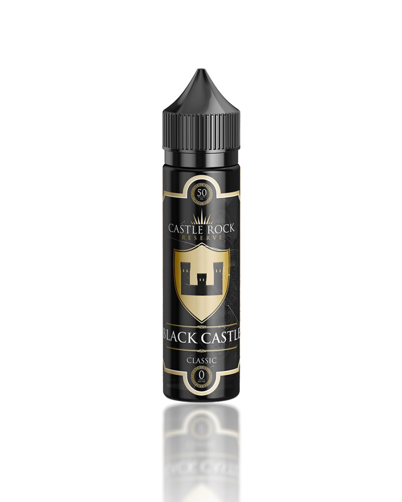 E-liquide 50 ml Black Castle de la collection Castle Rock Reserve saveur classique à base de macérat