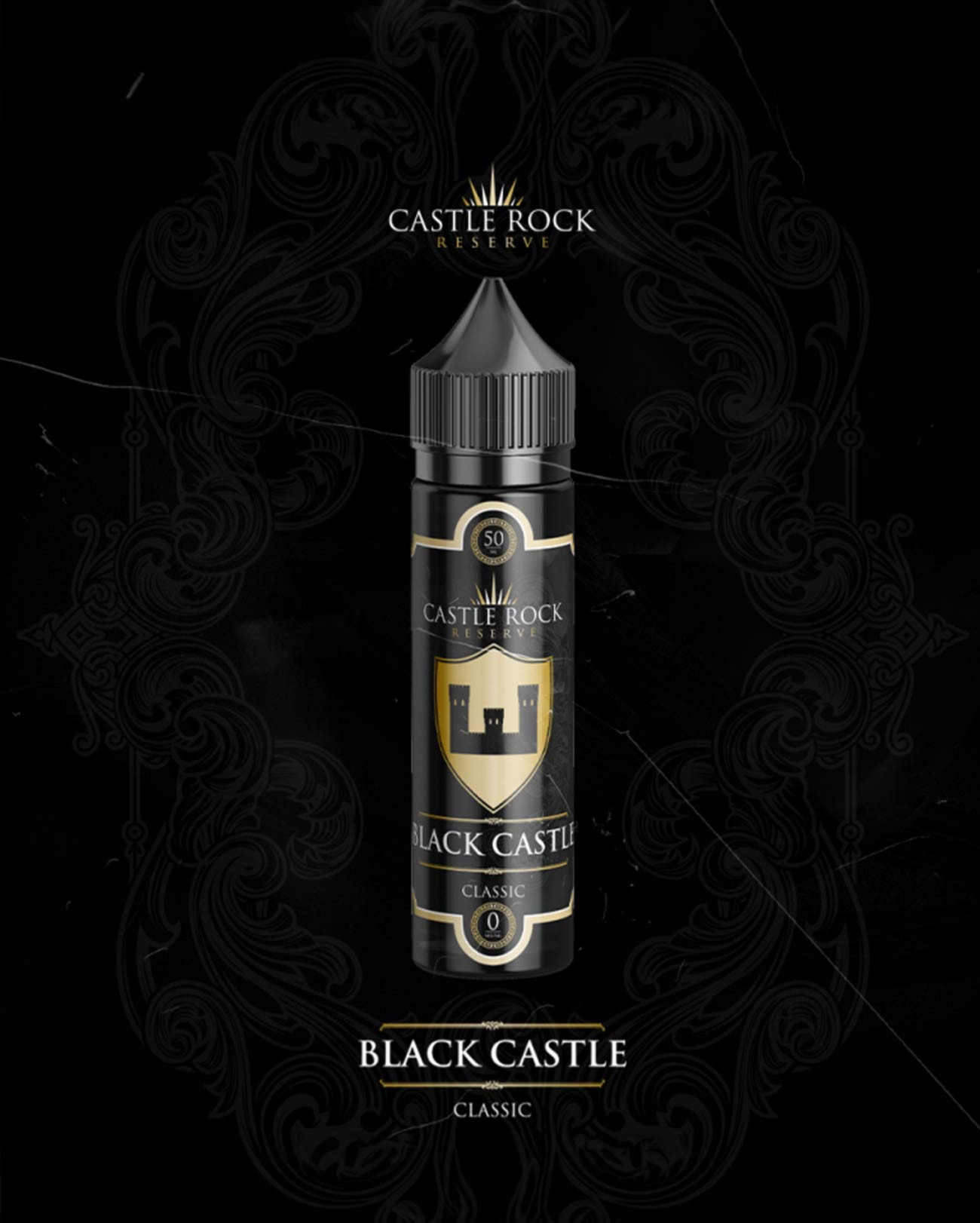 E-liquide grand format Black Castle de chez Castle Rock Reserve saveur classic puissante et marquée