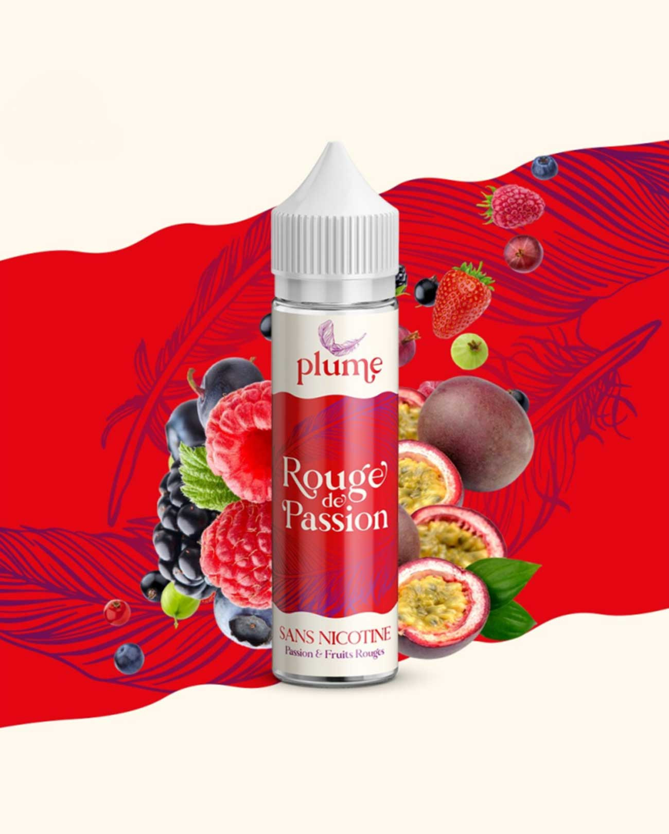 E-liquide français fruité grand format Plume Rouge de Passion