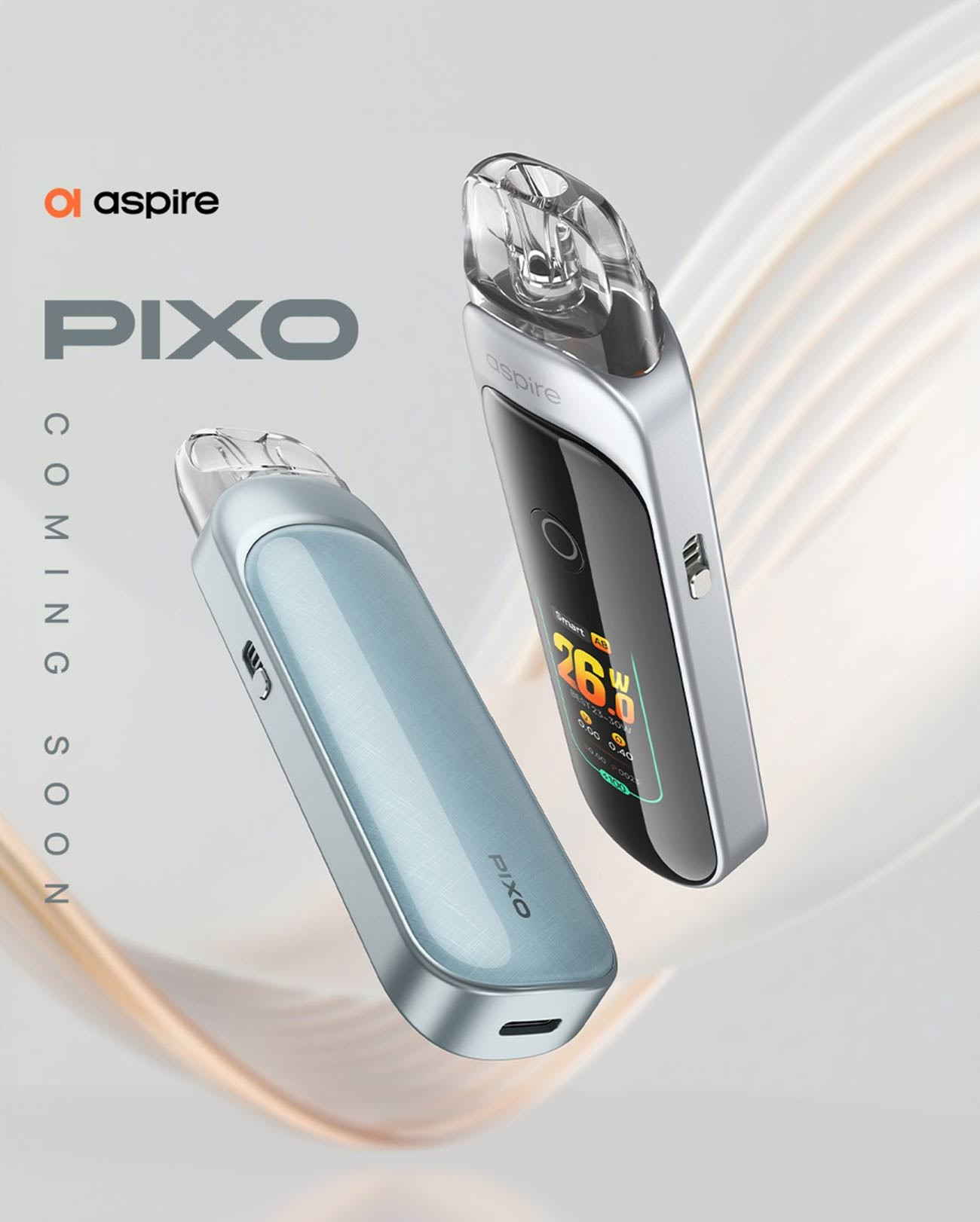 La e-cigarette Aspire Pixo possède un écran coloré à l'interface dynamique