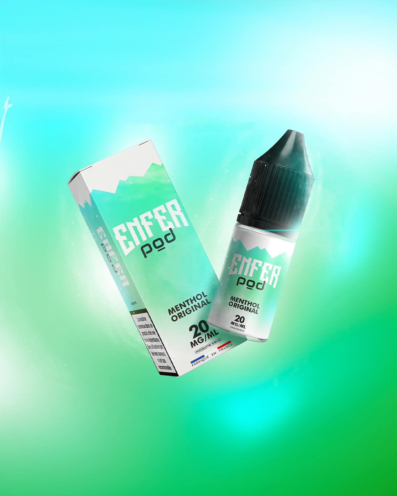 E-liquide Enfer Pod Menthol ultra frais Original sels de nicotine 10 ml avec sa boîte