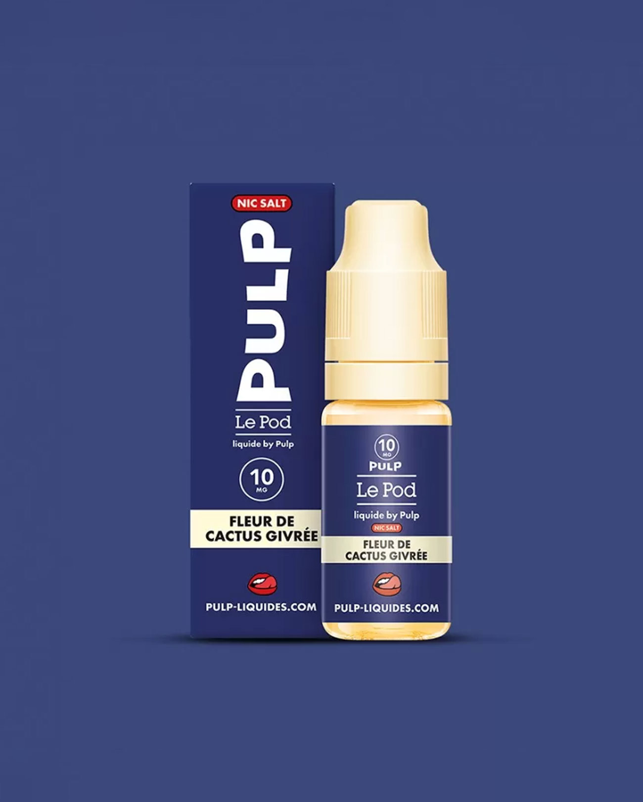 Packaging Pulp Le Pod flacon e-liquide 10 ml by Pulp au sel de nicotine saveur fleur de cactus pastèque et citron