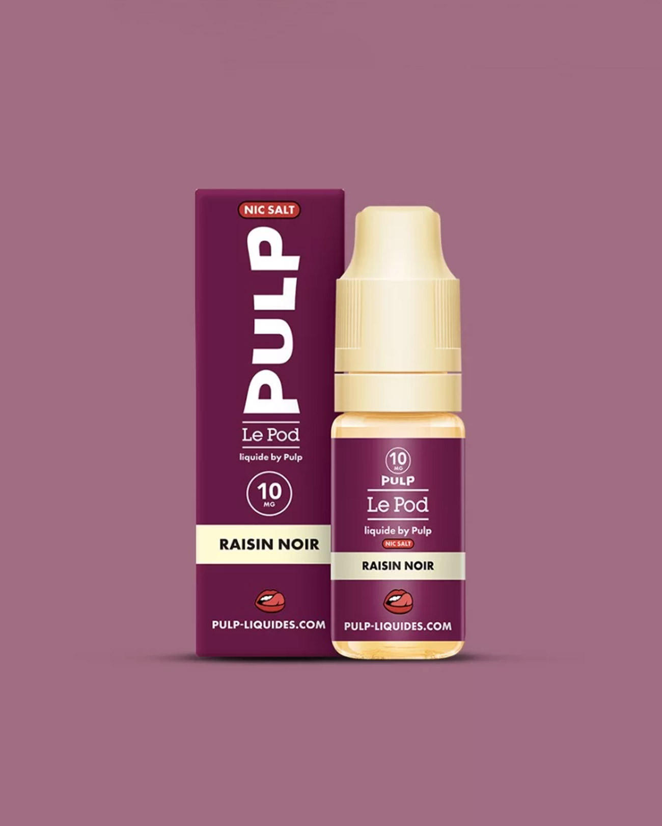 Packaging Pulp Le Pod flacon e-liquide 10 ml by Pulp au sel de nicotine saveur raisin noir