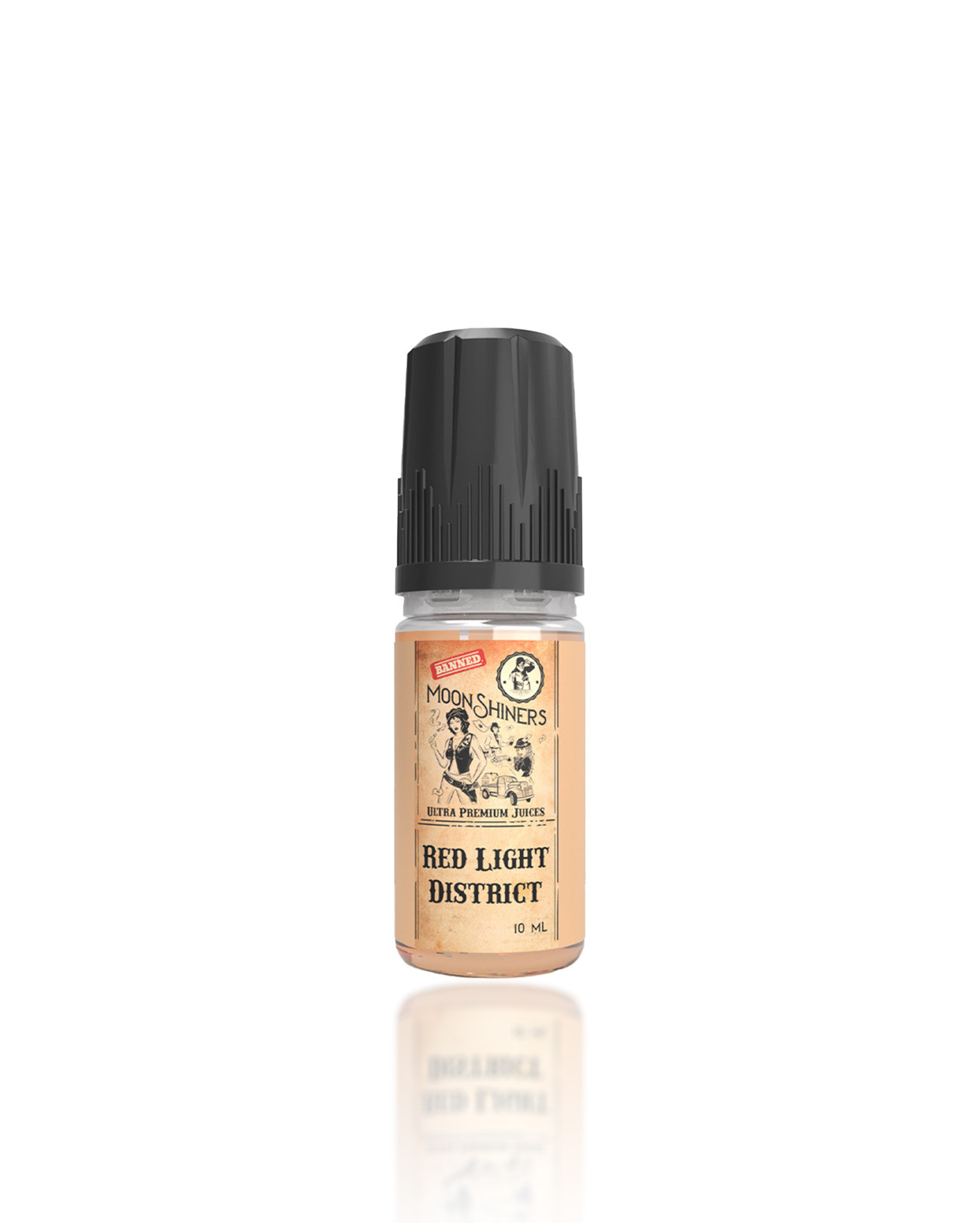 E-liquide Red Light District de Moonshiners du Laboratoire Lips en 10 ml, classic et gourmand