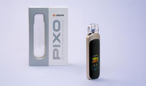 Le pod Aspire Pixo est une petite cigarette électronique à écran interactif